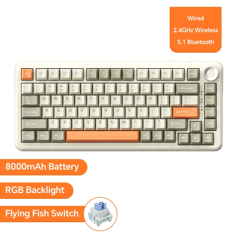 Ajazz AK820/AK820Pro Gaming Mechanical Keyboard Bluetooth 5.1
