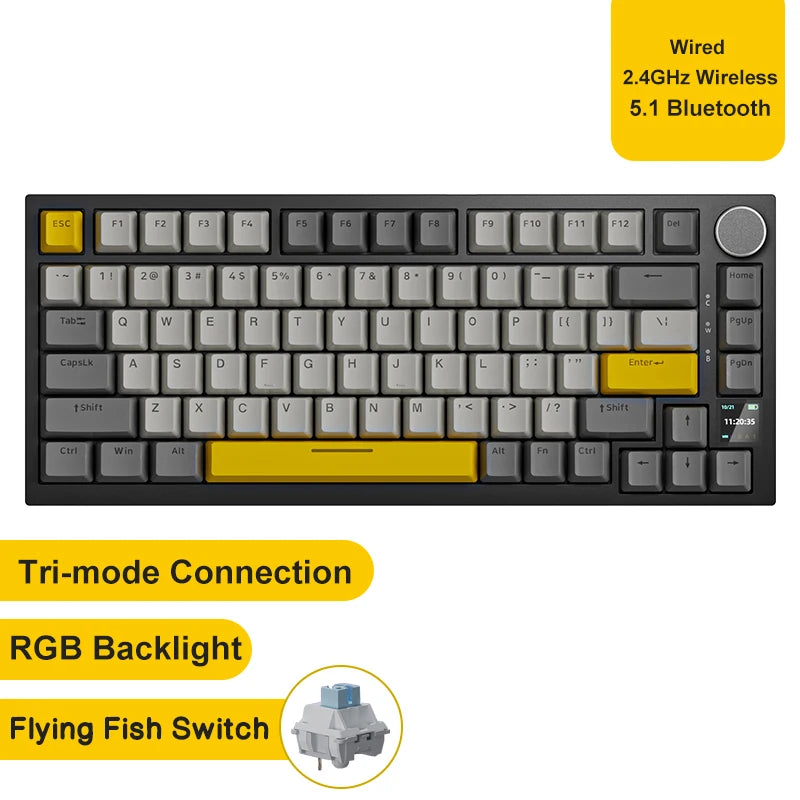 Ajazz AK820/AK820Pro Gaming Mechanical Keyboard Bluetooth 5.1