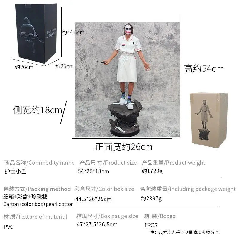 New 54cm Series Dc Heath Ledger Nurse Uniform Joker Figure
