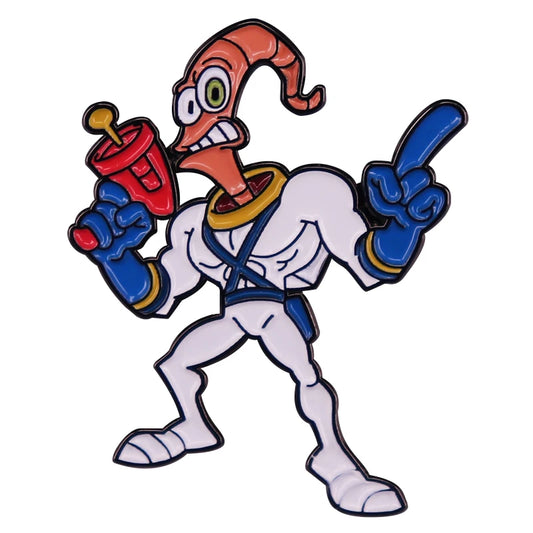 Earth Worm Jim Enamel Pin