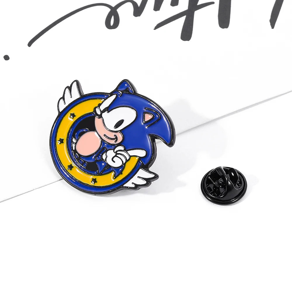 Anime Cartoon Sonic The Hedgehog Brooches Pins Badges Brooches Lapel Pin Enamel Pin Backpack Bag Accessories Gifts for Friends
