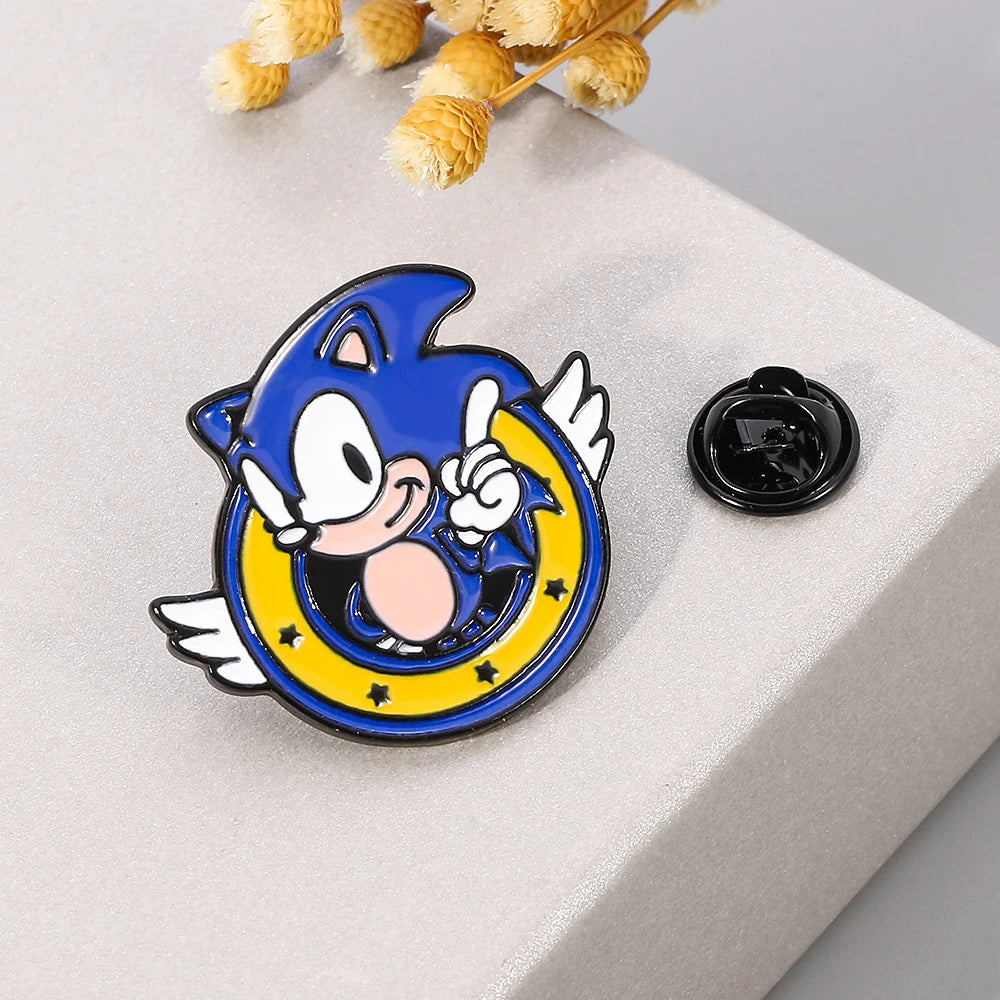 Anime Cartoon Sonic The Hedgehog Brooches Pins Badges Brooches Lapel Pin Enamel Pin Backpack Bag Accessories Gifts for Friends